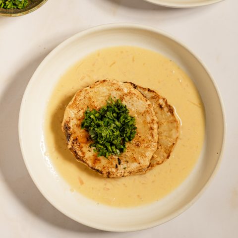 Sellerie Schnitzel mit Beurre Blanc