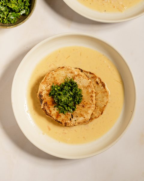 Sellerie Schnitzel mit Beurre Blanc